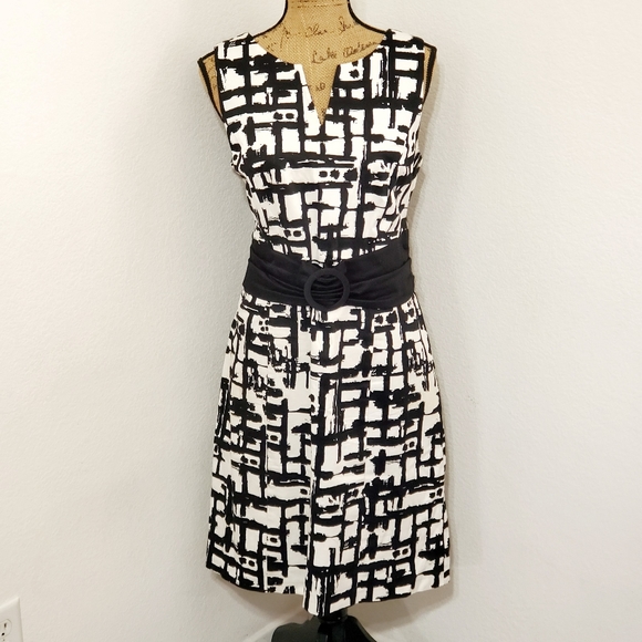 AGB Dresses & Skirts - AGB• Black-and-white print sleeveless dress•sz.14